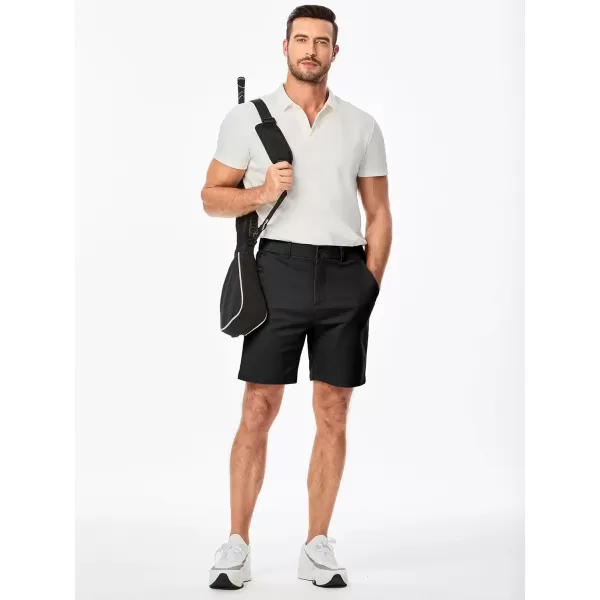 imageJMIERR Mens ClassicFit 7quot Chino Short Summer Stretch Waist Cotton Twill Casual Dress Shorts with Pockets7 Black