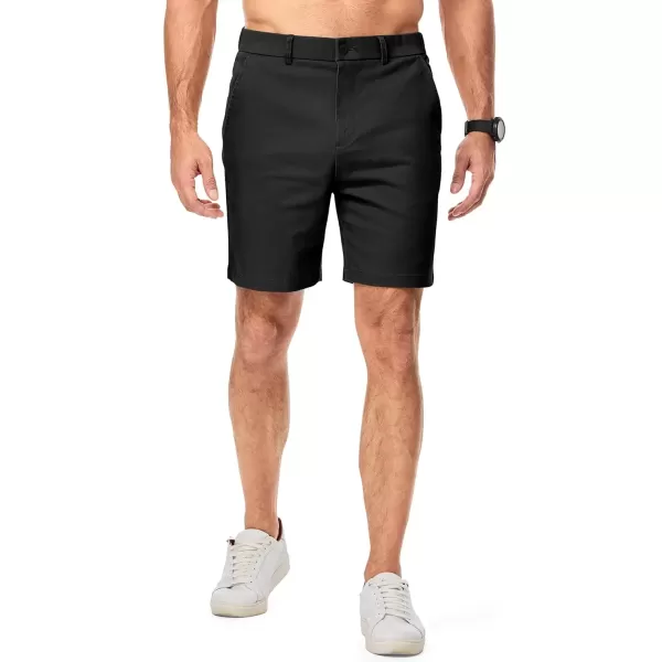 imageJMIERR Mens ClassicFit 7quot Chino Short Summer Stretch Waist Cotton Twill Casual Dress Shorts with Pockets7 Black