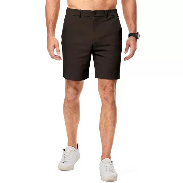 imageJMIERR Mens ClassicFit 7quot Chino Short Summer Stretch Waist Cotton Twill Casual Dress Shorts with Pockets7 Dark Brown