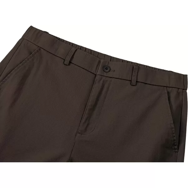 imageJMIERR Mens ClassicFit 7quot Chino Short Summer Stretch Waist Cotton Twill Casual Dress Shorts with Pockets7 Dark Brown