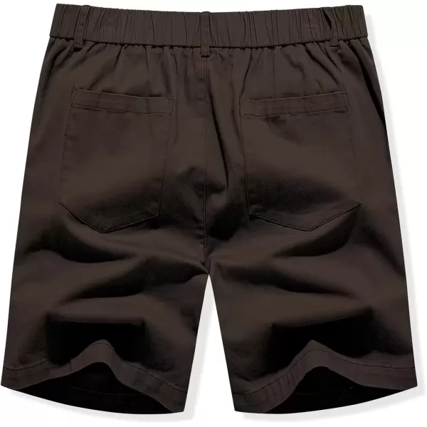 imageJMIERR Mens ClassicFit 7quot Chino Short Summer Stretch Waist Cotton Twill Casual Dress Shorts with Pockets7 Dark Brown