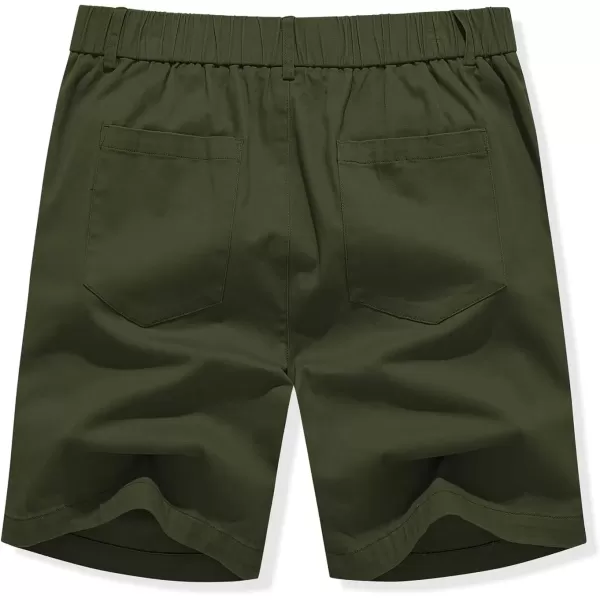 imageJMIERR Mens ClassicFit 7quot Chino Short Summer Stretch Waist Cotton Twill Casual Dress Shorts with Pockets7 Dark Green