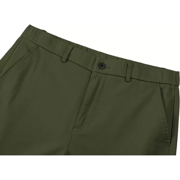 imageJMIERR Mens ClassicFit 7quot Chino Short Summer Stretch Waist Cotton Twill Casual Dress Shorts with Pockets7 Dark Green