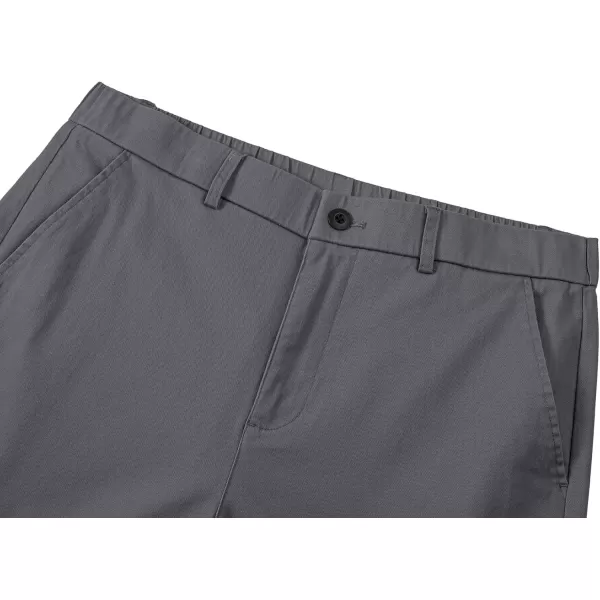 imageJMIERR Mens ClassicFit 7quot Chino Short Summer Stretch Waist Cotton Twill Casual Dress Shorts with Pockets7 Dark Grey