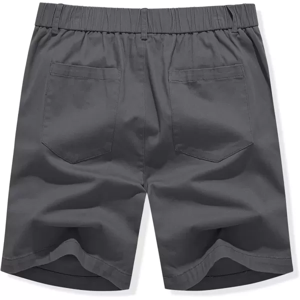 imageJMIERR Mens ClassicFit 7quot Chino Short Summer Stretch Waist Cotton Twill Casual Dress Shorts with Pockets7 Dark Grey