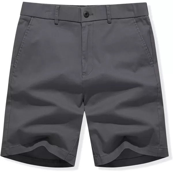 imageJMIERR Mens ClassicFit 7quot Chino Short Summer Stretch Waist Cotton Twill Casual Dress Shorts with Pockets7 Dark Grey