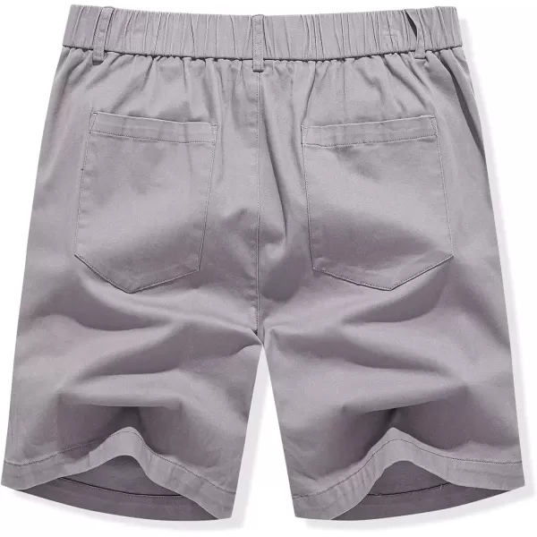 imageJMIERR Mens ClassicFit 7quot Chino Short Summer Stretch Waist Cotton Twill Casual Dress Shorts with Pockets7 Grey