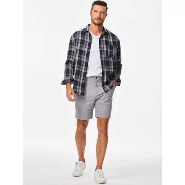 imageJMIERR Mens ClassicFit 7quot Chino Short Summer Stretch Waist Cotton Twill Casual Dress Shorts with Pockets7 Grey