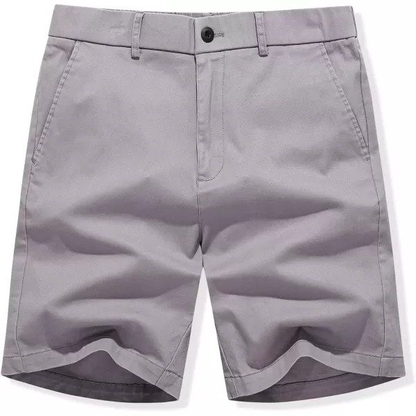 imageJMIERR Mens ClassicFit 7quot Chino Short Summer Stretch Waist Cotton Twill Casual Dress Shorts with Pockets7 Grey