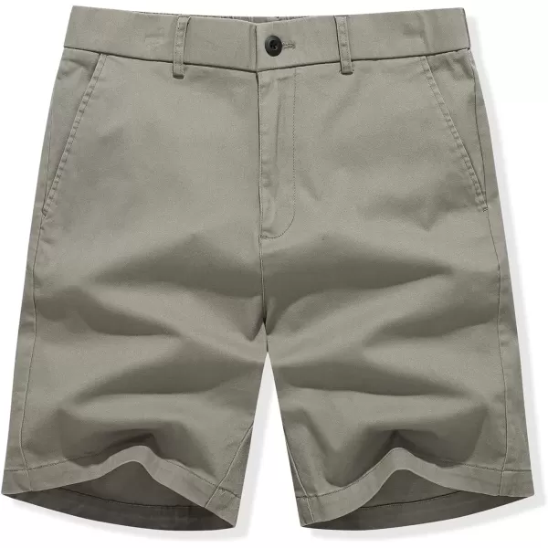 imageJMIERR Mens ClassicFit 7quot Chino Short Summer Stretch Waist Cotton Twill Casual Dress Shorts with Pockets7 Light Grey