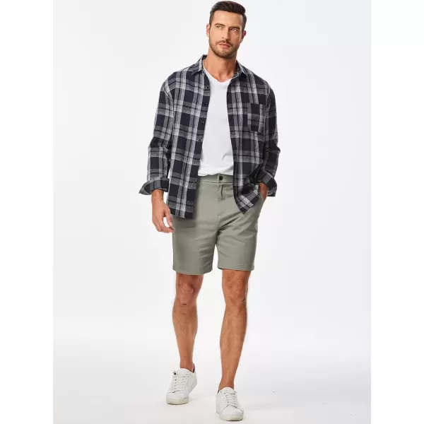 imageJMIERR Mens ClassicFit 7quot Chino Short Summer Stretch Waist Cotton Twill Casual Dress Shorts with Pockets7 Light Grey