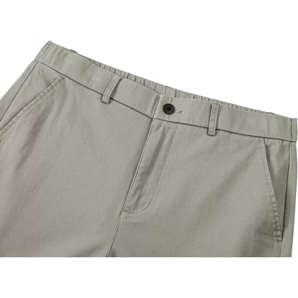 imageJMIERR Mens ClassicFit 7quot Chino Short Summer Stretch Waist Cotton Twill Casual Dress Shorts with Pockets7 Light Grey