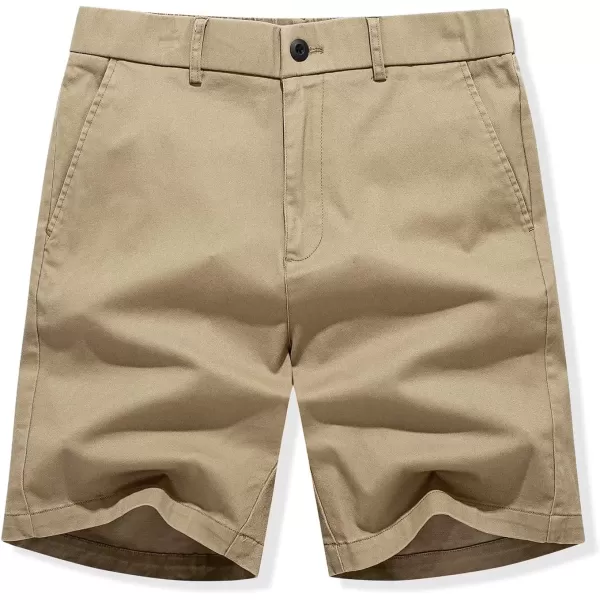 imageJMIERR Mens ClassicFit 7quot Chino Short Summer Stretch Waist Cotton Twill Casual Dress Shorts with Pockets7 Tan