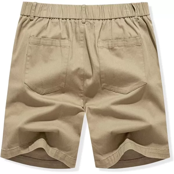 imageJMIERR Mens ClassicFit 7quot Chino Short Summer Stretch Waist Cotton Twill Casual Dress Shorts with Pockets7 Tan