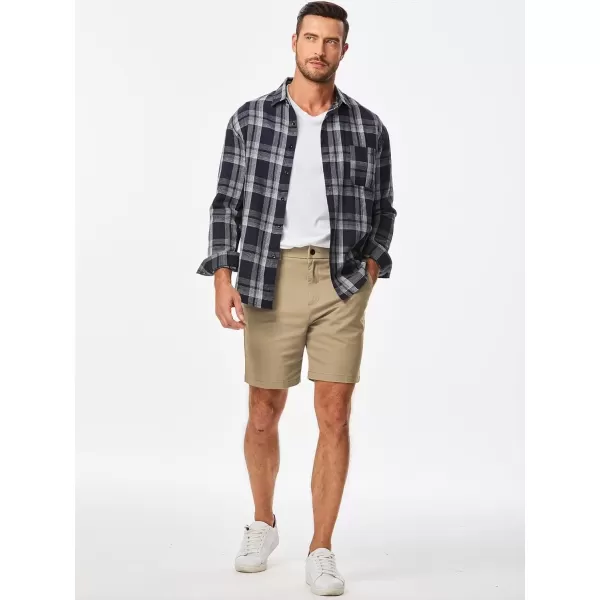 imageJMIERR Mens ClassicFit 7quot Chino Short Summer Stretch Waist Cotton Twill Casual Dress Shorts with Pockets7 Tan