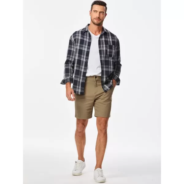 imageJMIERR Mens ClassicFit 7quot Chino Short Summer Stretch Waist Cotton Twill Casual Dress Shorts with Pockets7 a Khaki