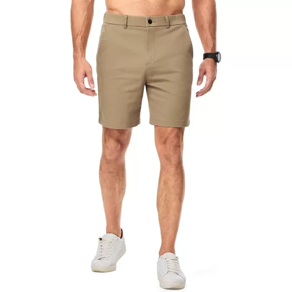 imageJMIERR Mens ClassicFit 7quot Chino Short Summer Stretch Waist Cotton Twill Casual Dress Shorts with Pockets7 a Khaki