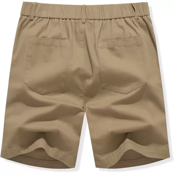 imageJMIERR Mens ClassicFit 7quot Chino Short Summer Stretch Waist Cotton Twill Casual Dress Shorts with Pockets7 a Khaki