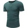 imageJMIERR Mens Muscle Henley Shirts Casual Short Sleeve Basic Button Longline TShirt Gym Workout Athletic Tee0 Green