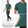 imageJMIERR Mens Muscle Henley Shirts Casual Short Sleeve Basic Button Longline TShirt Gym Workout Athletic Tee0 Green