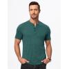 imageJMIERR Mens Muscle Henley Shirts Casual Short Sleeve Basic Button Longline TShirt Gym Workout Athletic Tee0 Green