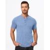 imageJMIERR Mens Muscle Henley Shirts Casual Short Sleeve Basic Button Longline TShirt Gym Workout Athletic Tee01 Blue