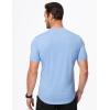imageJMIERR Mens Muscle Henley Shirts Casual Short Sleeve Basic Button Longline TShirt Gym Workout Athletic Tee01 Blue