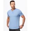 imageJMIERR Mens Muscle Henley Shirts Casual Short Sleeve Basic Button Longline TShirt Gym Workout Athletic Tee01 Blue