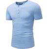 imageJMIERR Mens Muscle Henley Shirts Casual Short Sleeve Basic Button Longline TShirt Gym Workout Athletic Tee01 Blue