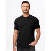 imageJMIERR Mens Muscle Henley Shirts Casual Short Sleeve Basic Button Longline TShirt Gym Workout Athletic TeeBlack