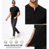 imageJMIERR Mens Muscle Henley Shirts Casual Short Sleeve Basic Button Longline TShirt Gym Workout Athletic TeeBlack