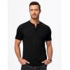 imageJMIERR Mens Muscle Henley Shirts Casual Short Sleeve Basic Button Longline TShirt Gym Workout Athletic TeeBlack
