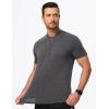 imageJMIERR Mens Muscle Henley Shirts Casual Short Sleeve Basic Button Longline TShirt Gym Workout Athletic TeeDark Grey