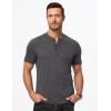 imageJMIERR Mens Muscle Henley Shirts Casual Short Sleeve Basic Button Longline TShirt Gym Workout Athletic TeeDark Grey