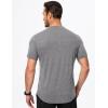 imageJMIERR Mens Muscle Henley Shirts Casual Short Sleeve Basic Button Longline TShirt Gym Workout Athletic TeeGrey