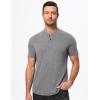 imageJMIERR Mens Muscle Henley Shirts Casual Short Sleeve Basic Button Longline TShirt Gym Workout Athletic TeeGrey