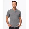 imageJMIERR Mens Muscle Henley Shirts Casual Short Sleeve Basic Button Longline TShirt Gym Workout Athletic TeeGrey