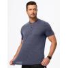 imageJMIERR Mens Muscle Henley Shirts Casual Short Sleeve Basic Button Longline TShirt Gym Workout Athletic TeeNavy Blue