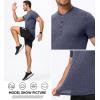 imageJMIERR Mens Muscle Henley Shirts Casual Short Sleeve Basic Button Longline TShirt Gym Workout Athletic TeeNavy Blue