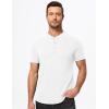 imageJMIERR Mens Muscle Henley Shirts Casual Short Sleeve Basic Button Longline TShirt Gym Workout Athletic TeeWhite
