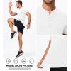 imageJMIERR Mens Muscle Henley Shirts Casual Short Sleeve Basic Button Longline TShirt Gym Workout Athletic TeeWhite