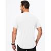 imageJMIERR Mens Muscle Henley Shirts Casual Short Sleeve Basic Button Longline TShirt Gym Workout Athletic TeeWhite