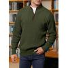 imageJMIERR Mens Quarter Zip Sweater Lightweight Mock Neck Casual Long Sleeve Knitted Solid Pullover SweatersA1 Green