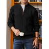 imageJMIERR Mens Quarter Zip Sweater Lightweight Mock Neck Casual Long Sleeve Knitted Solid Pullover SweatersA2 Black