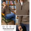 imageJMIERR Mens Quarter Zip Sweater Lightweight Mock Neck Casual Long Sleeve Knitted Solid Pullover SweatersA3 Brown