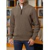 imageJMIERR Mens Quarter Zip Sweater Lightweight Mock Neck Casual Long Sleeve Knitted Solid Pullover SweatersA3 Brown