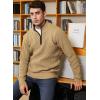 imageJMIERR Mens Quarter Zip Sweater Lightweight Mock Neck Casual Long Sleeve Knitted Solid Pullover SweatersA4 Khaki