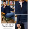 imageJMIERR Mens Quarter Zip Sweater Lightweight Mock Neck Casual Long Sleeve Knitted Solid Pullover SweatersA5 Navy Blue