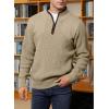 imageJMIERR Mens Quarter Zip Sweater Lightweight Mock Neck Casual Long Sleeve Knitted Solid Pullover SweatersA5 Shallow Khaki