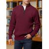 imageJMIERR Mens Quarter Zip Sweater Lightweight Mock Neck Casual Long Sleeve Knitted Solid Pullover SweatersA6 Biking Red